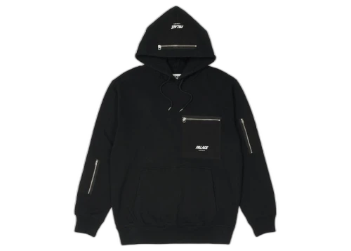 Palace Flight Pocket Hood Black