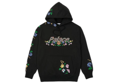 Palace Flower Stitch Hood Black
