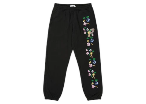 Palace Flower Stitch Joggers Black