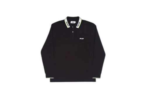 Palace Fluro L/S Polo Black/White
