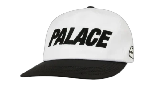 Palace Font Snapback 5-Panel White/Black