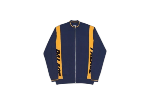 Palace Font Zip Knit Navy/Yellow