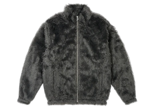 Palace Furry Zip Funnel Coal Grey