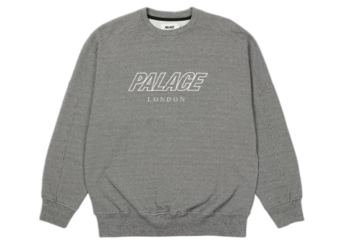 Palace Gaufre Drop Shoulder Crew Black