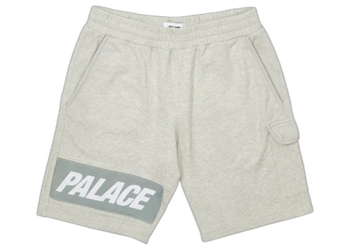 Palace Giant Woven Label Shorts Grey Marl