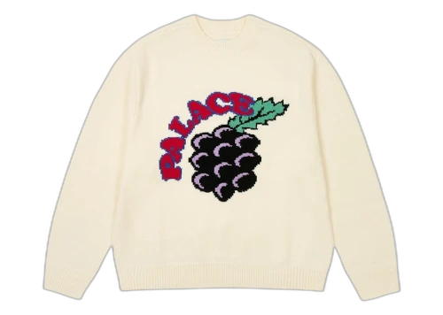 Palace Grape Knit Soft White