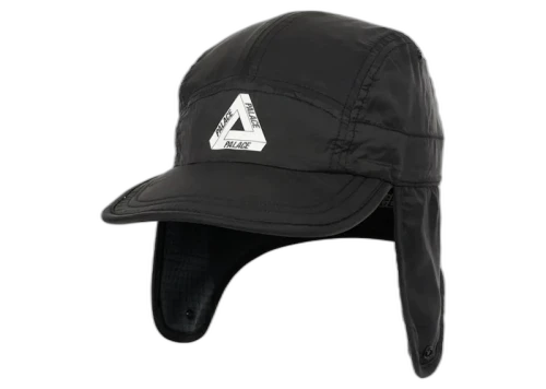 Palace Grid Fleece Reversible Earflap Hat Black