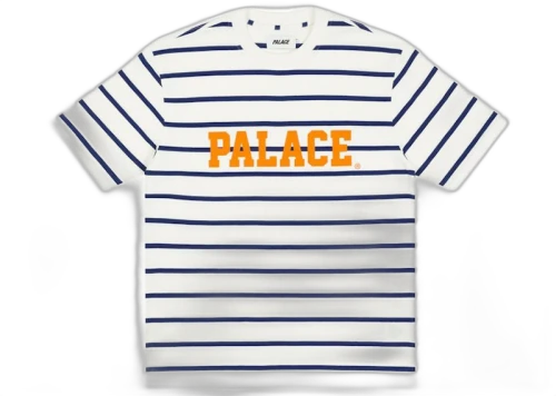 Palace Healthily Stripe T-shirt White/Blue