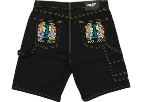 Palace Hippy Salute Denim Shorts Black