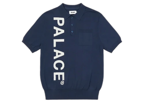 Palace Intarsia Font Polo Navy