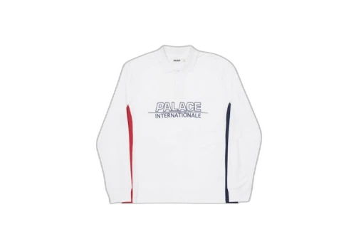 Palace Internationale Longsleeve Polo White