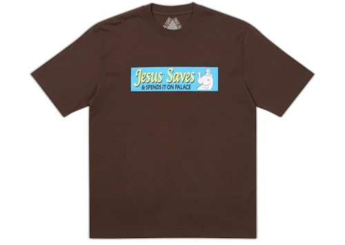 Palace Jesus Saves T-shirt Brown