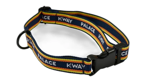 Palace K-Way Dog Collar Navy/Yellow Stripe