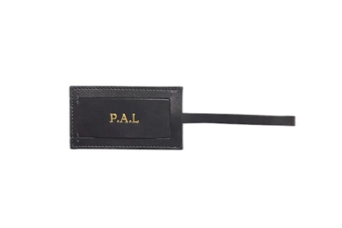 Palace Leather Luggage Tag Black