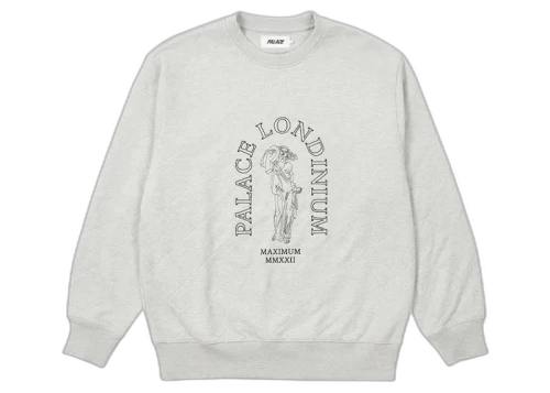 Palace Londinium Quilted Crew Grey Marl