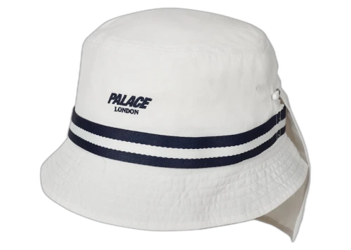 Palace London Neck Saver Bucket Hat White