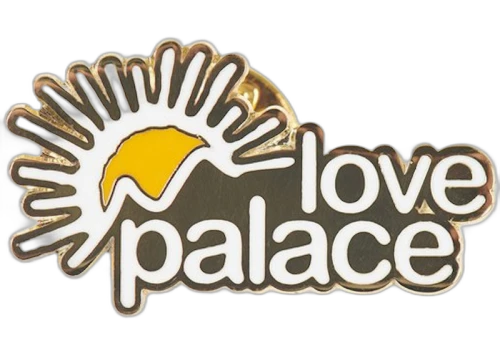 Palace Love Palace Pin Badge White/Gold