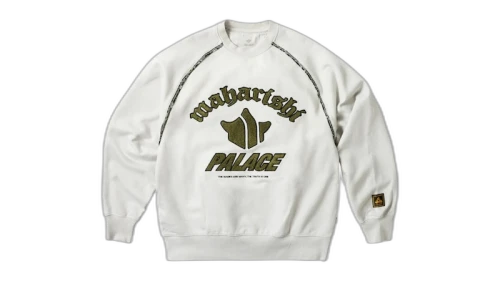Palace Maharishi Temple Crew Stone White
