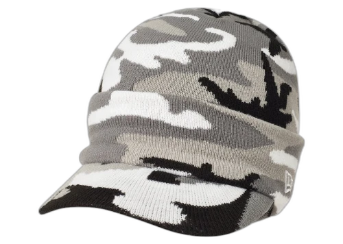 Palace New Era Peak Beanie Grey Camo