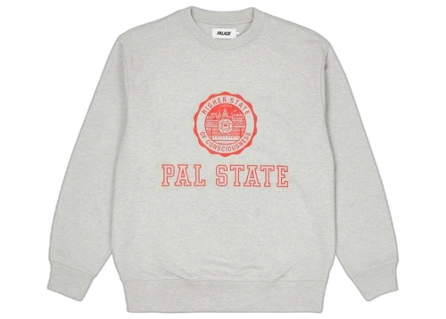Palace Pal State Crew Grey Marl