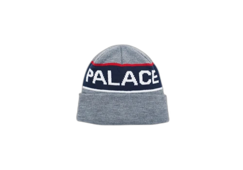 Palace Handle Beanie Grey Marl/Navy/White/Red