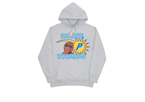 Palace Utopians Hood Grey Marl