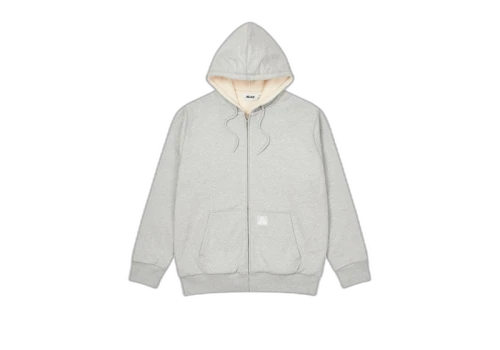 Palace Patch Thermal Zip Hood Grey Marl