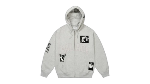 Palace Patch Up Zip Hood Grey Marl