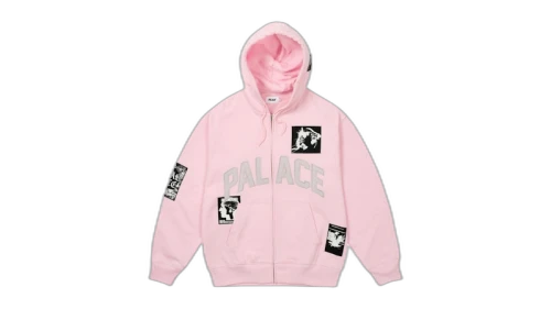 Palace Patch Up Zip Hood Lush Flush