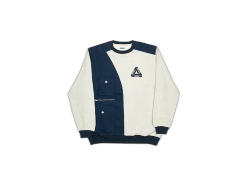 Palace Patchwork Crew Grey Marl