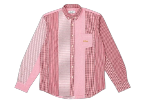 Palace Patchwork Stripe Shirt Red