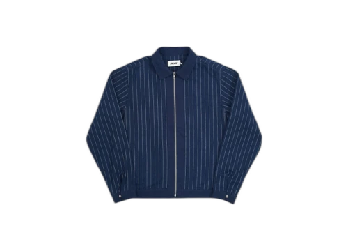 Palace Pinstripe Zip Shirt Navy