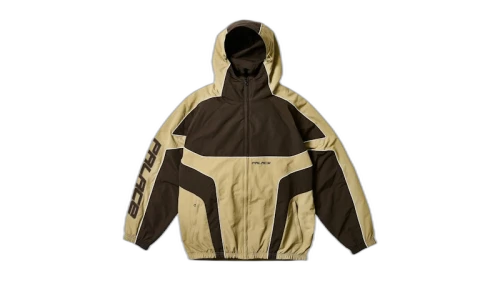 Palace Piped Hooded Shell Jacket Brown