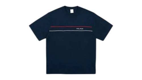 Palace Piped Panel T-Shirt Navy