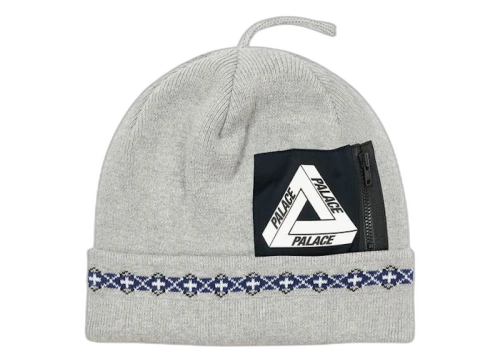 Palace Pocket Beanie Grey Marl