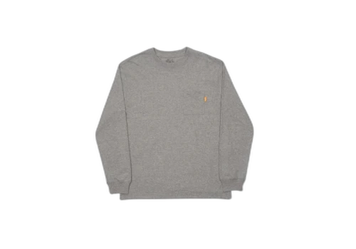 Palace Pocket L/S T-Shirt Grey Marl