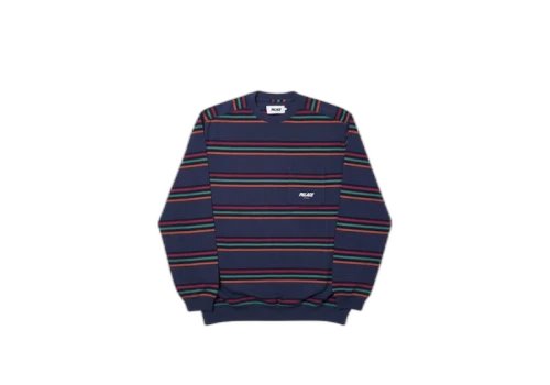 Palace Pocket Stripe Crew Black/Orange