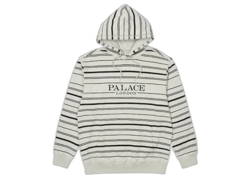 Palace Printed Stripe Hood Grey Marl