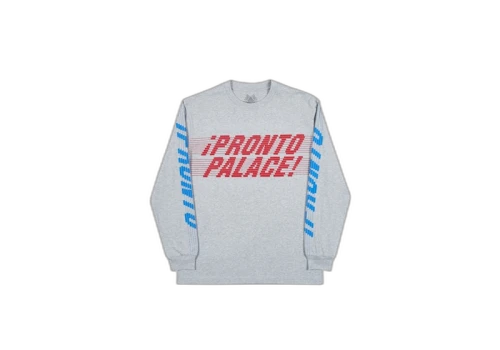 Palace Pronto Longsleeve T-Shirt Grey Marl