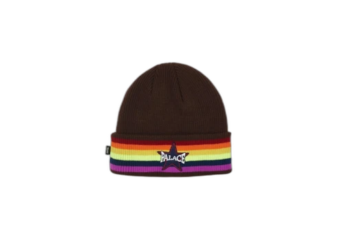 Palace Rainbow Beanie Brown