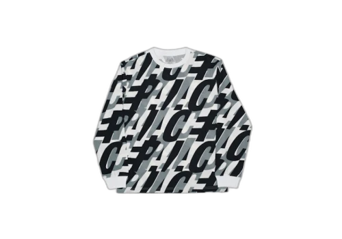 Palace Repeat After Me L/S T-Shirt Grey/White/Black