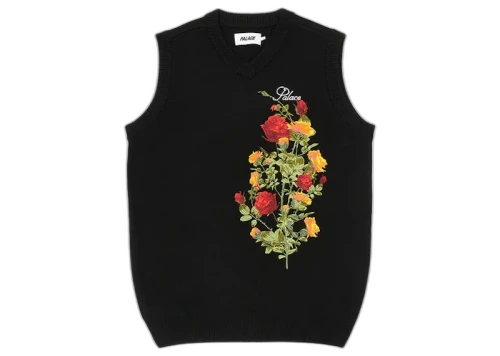 Palace Rose Knit Vest Black