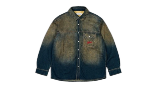 Palace Scripty Denim Shirt Sand Wash Indigo