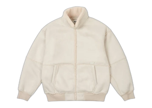Palace Sherpa Faux Suede Funnel Soft White