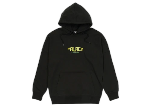 Palace Spaced Logo Drop Shoulder Hood Black