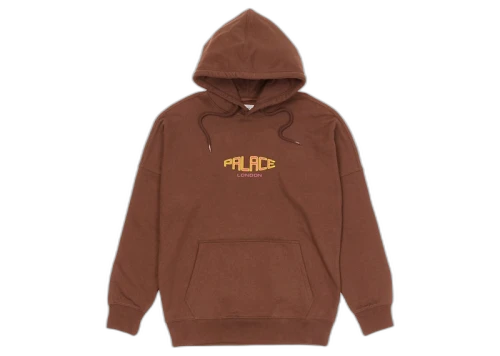 Palace Spaced Logo Drop Shoulder Hood Brown