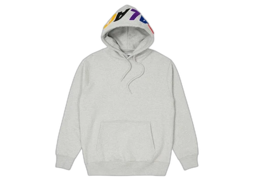 Palace Spell Out Chenille Hood Grey Marl