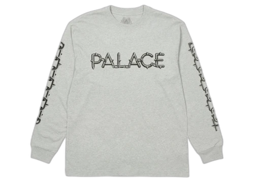 Palace Spike L/S Tee Grey Marl
