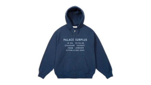Palace Stamp Waffle Zip Hood Navy