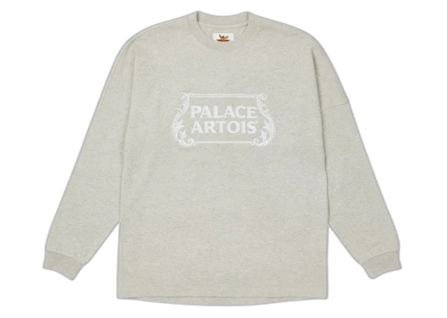 Palace Stella Artois Drop Shoulder Longsleeve Grey Marl